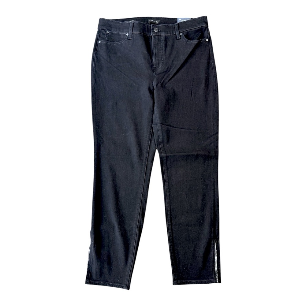 NWT Women’s Talbots Slim Ankle Jean in Black with Gem Slit Size 10